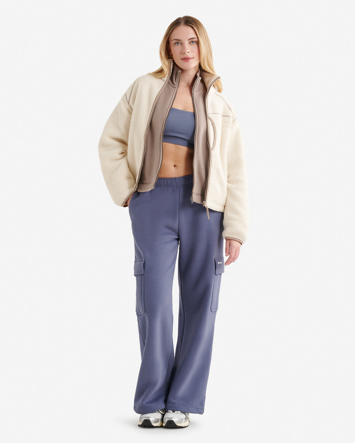 Restore Stretch Piped Sports Bra / TIDAL BLUE
