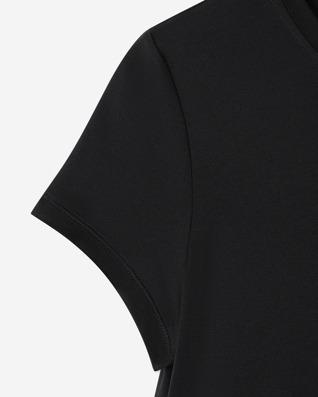 Renew Knit Short Sleeve Dress / BLACK