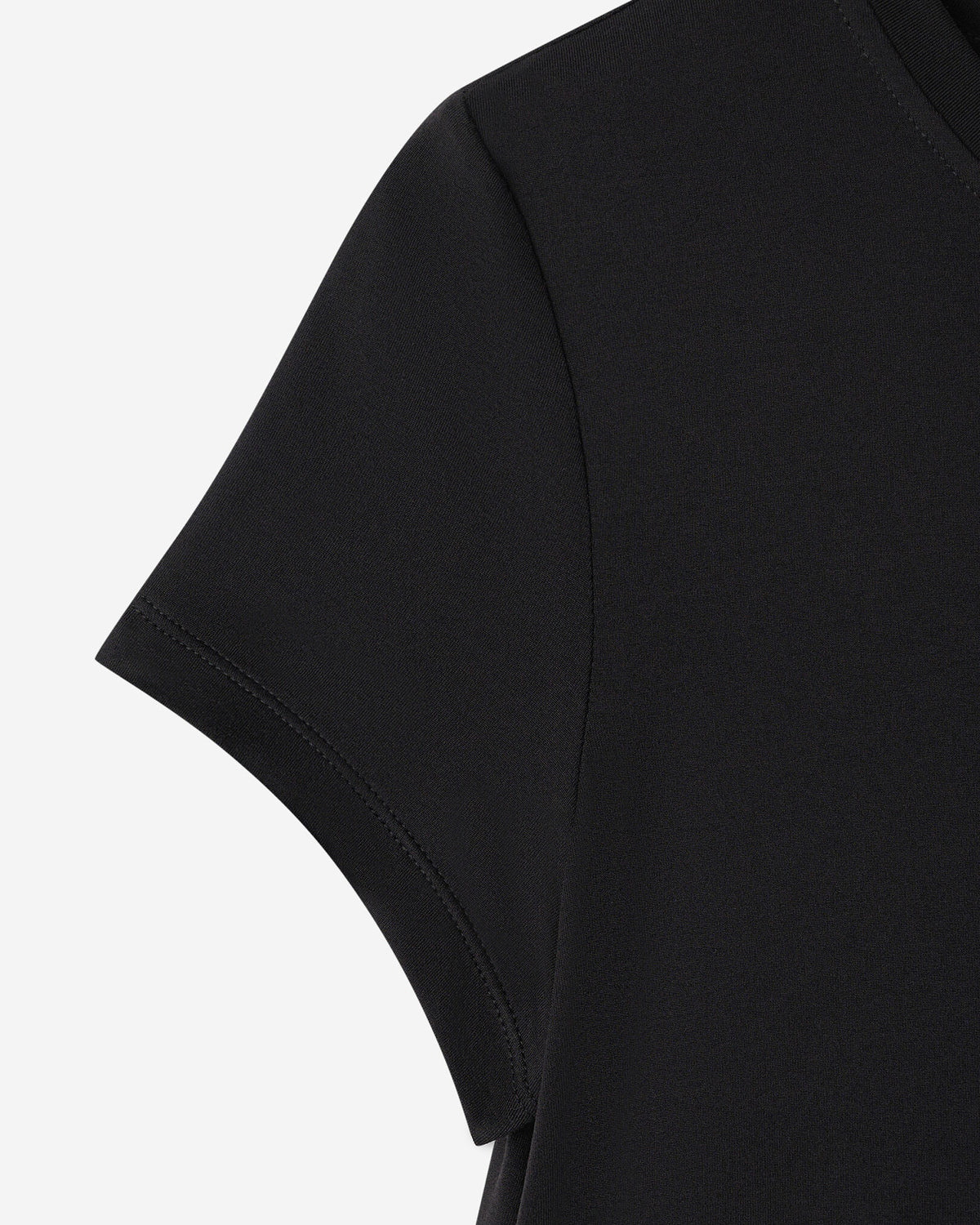Renew Knit Short Sleeve Dress / BLACK