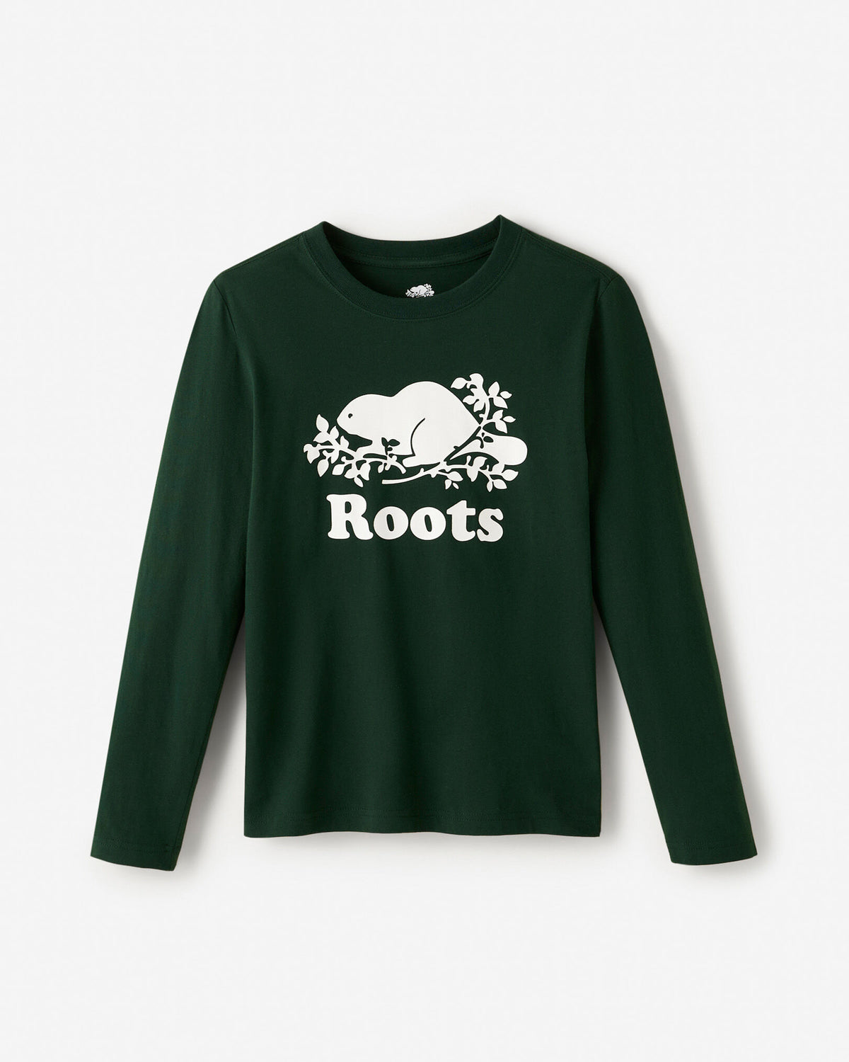 Kids Organic Original Cooper Beaver Long Sleeve T-Shirt / VARSITY GREEN
