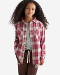 Kids Relaxed Plaid Shirt / MAUVE WINE PURPLE