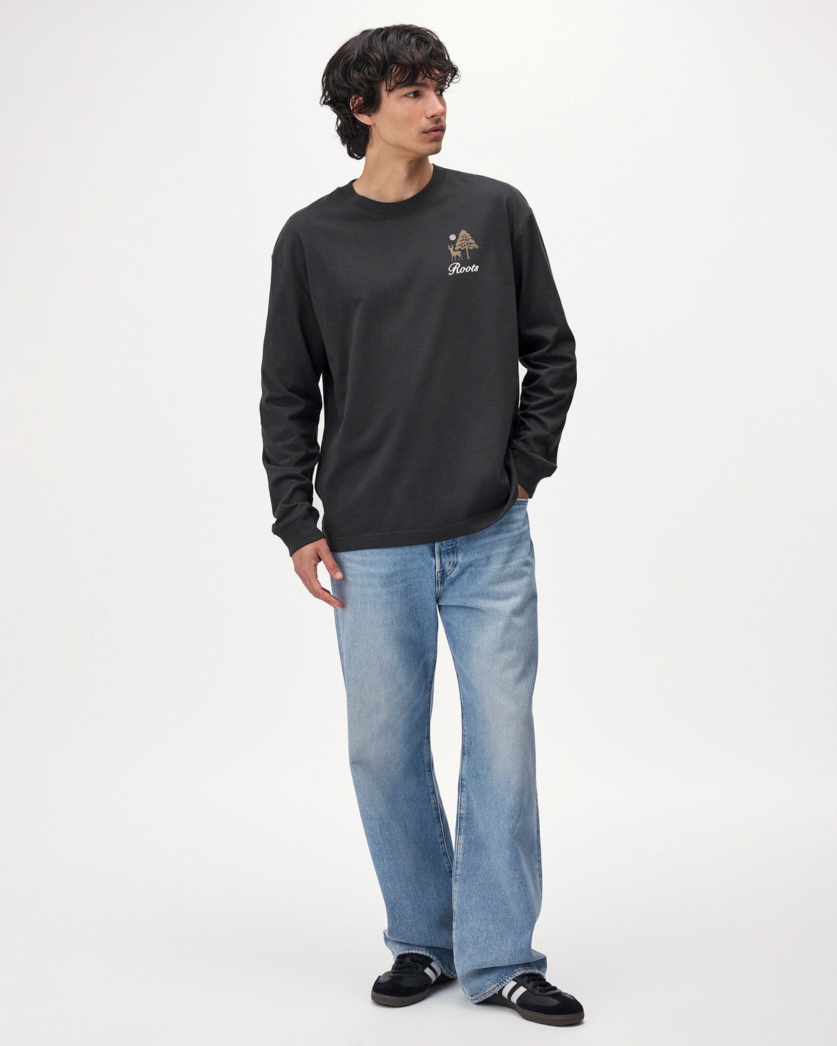 Patchwork Long Sleeve T-Shirt / RAVEN