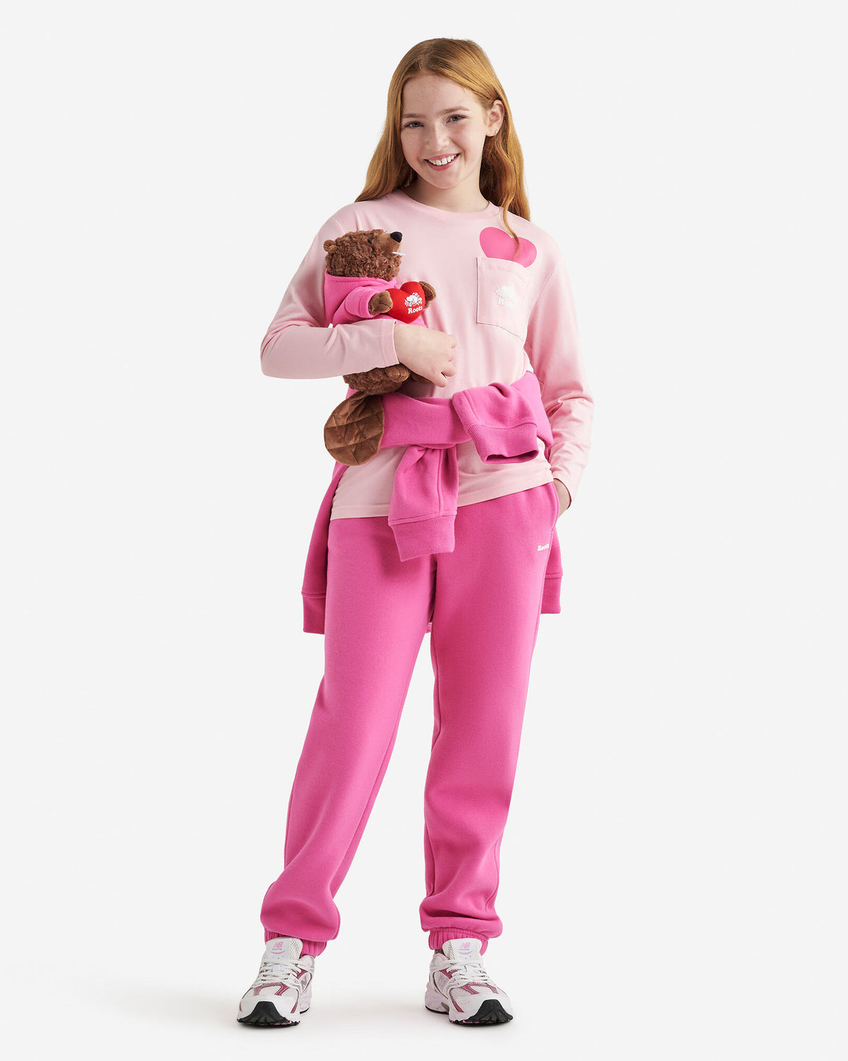 Kids Heart Pocket T-Shirt / PINK DEW
