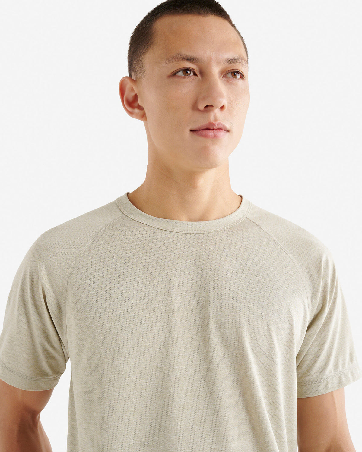 Renew Mesh Short Sleeve Top / GREY TAUPE PEPPER