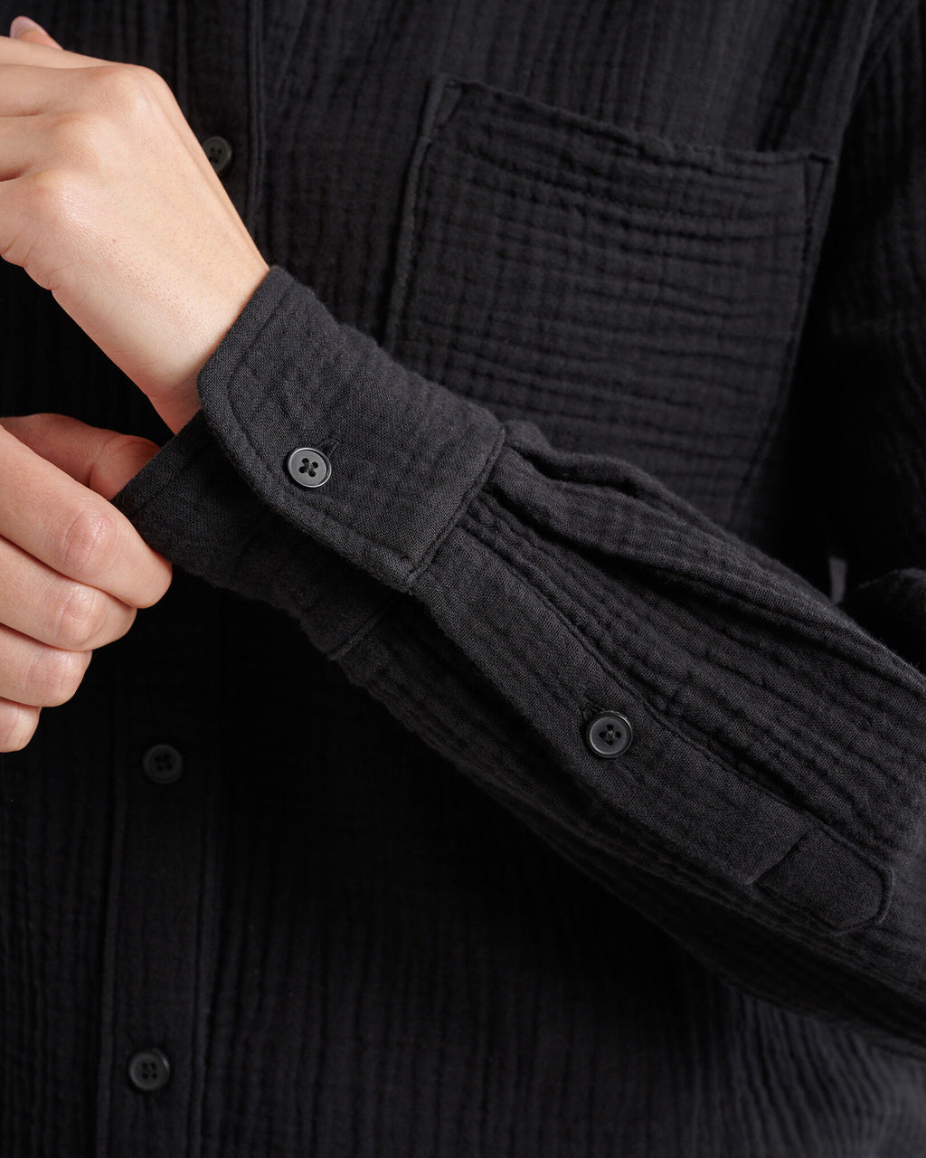 Isla Cotton Gauze Shirt / BLACK