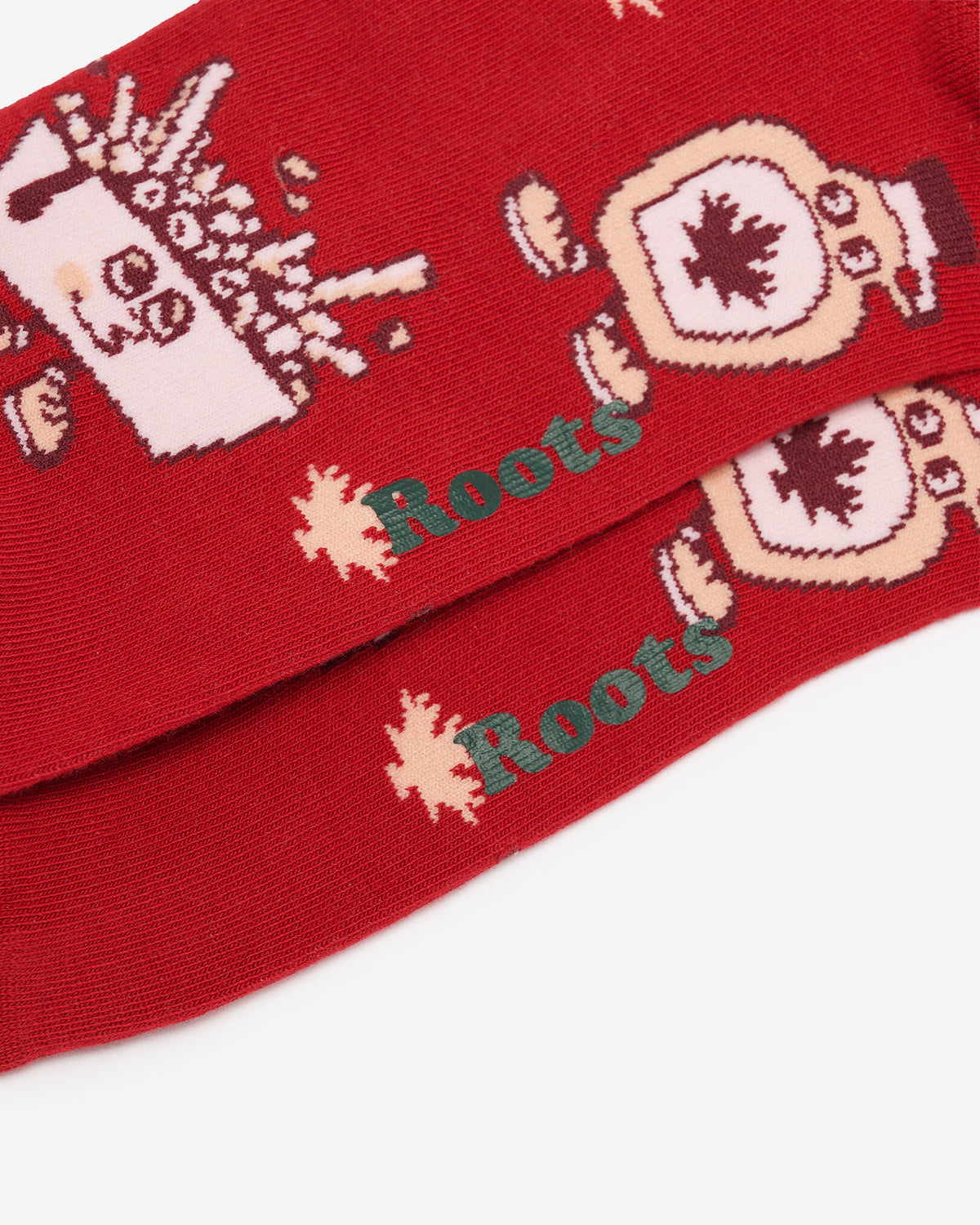 Adult Canadian Foodie Sock / SAGE RED