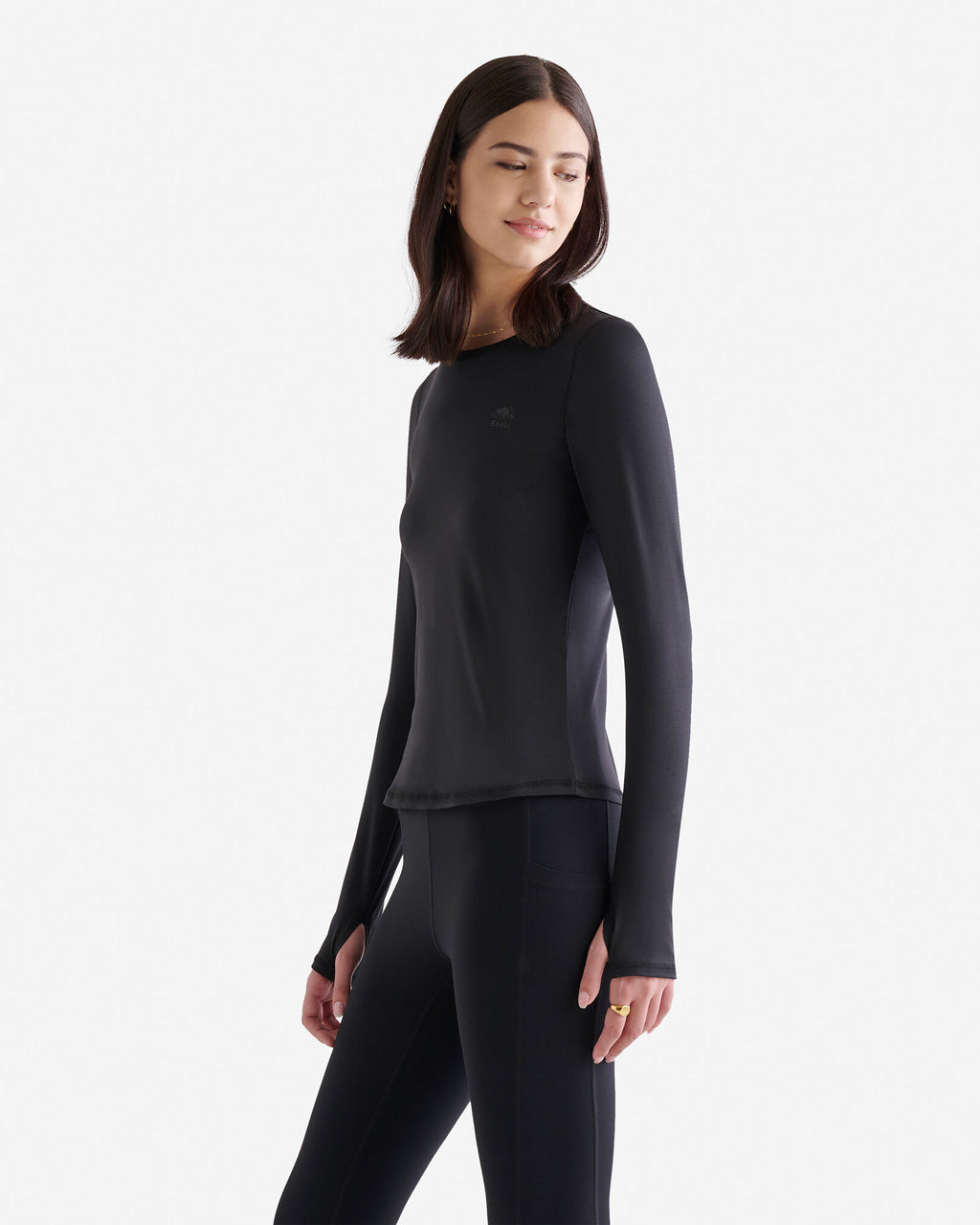 Renew Knit Fitted Long Sleeve Top / BLACK