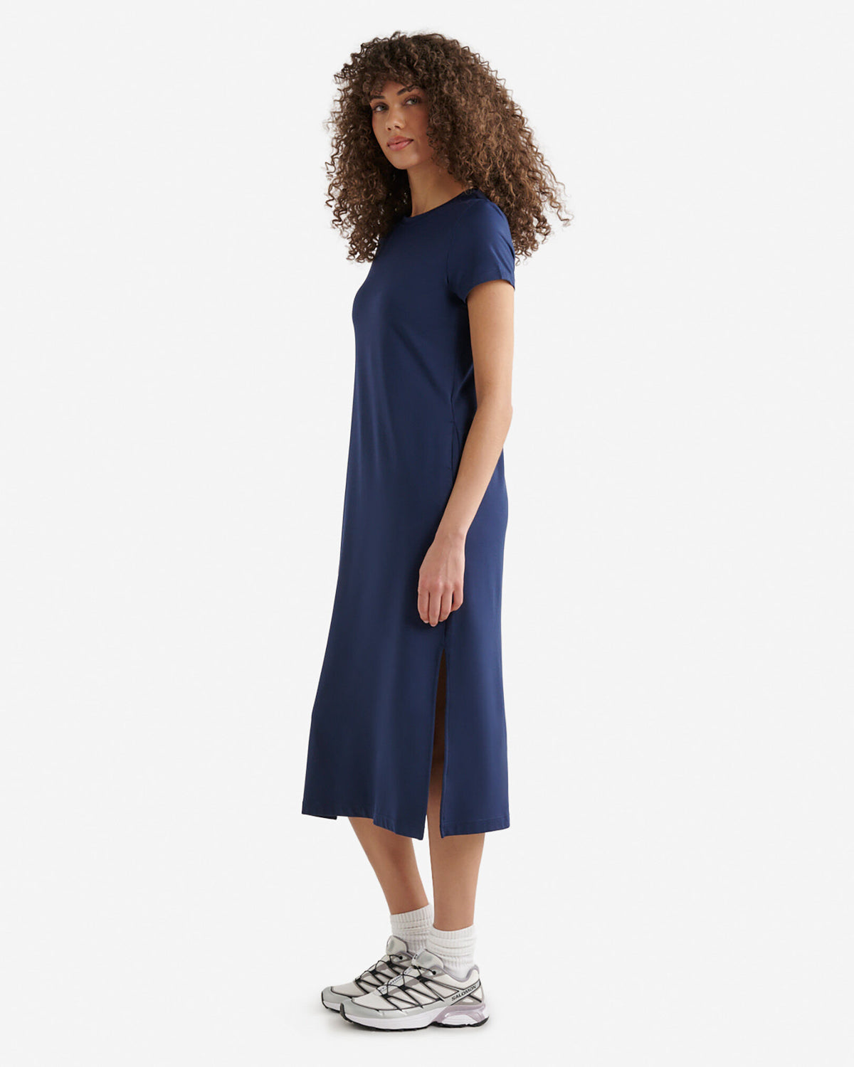 Renew Knit Short Sleeve Dress / NAVY BLAZER