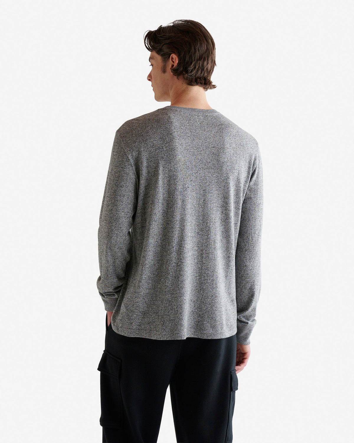 Mens Organic Cooper Beaver Long Sleeve T-shirt / SALT & PEPPER