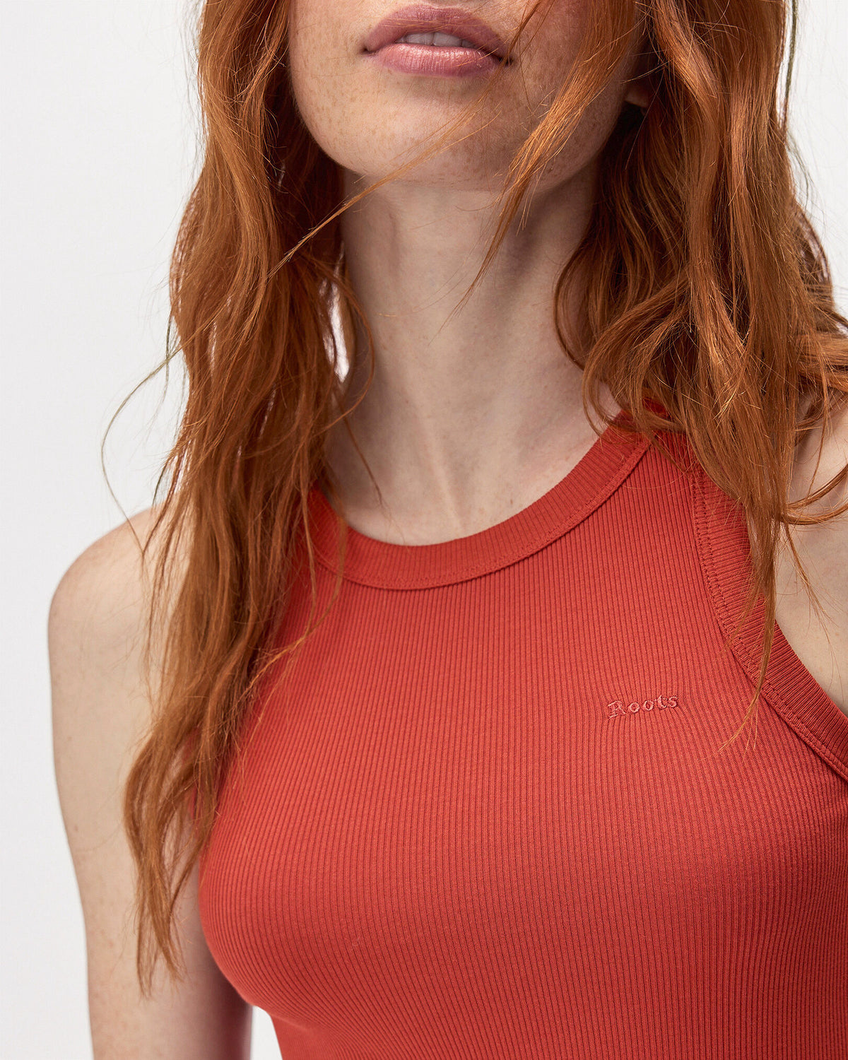 Roam Rib Fitted Tank Top / CANYON RED