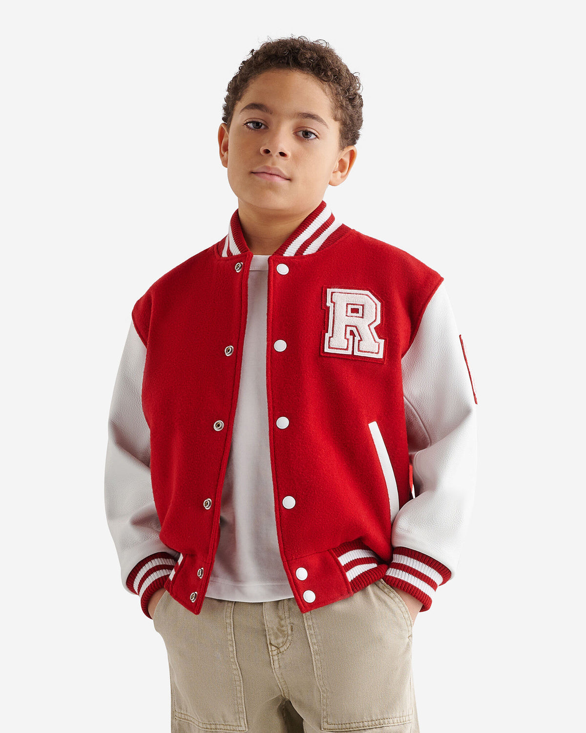 Kids Vintage Varsity Jacket 2.0 / RED