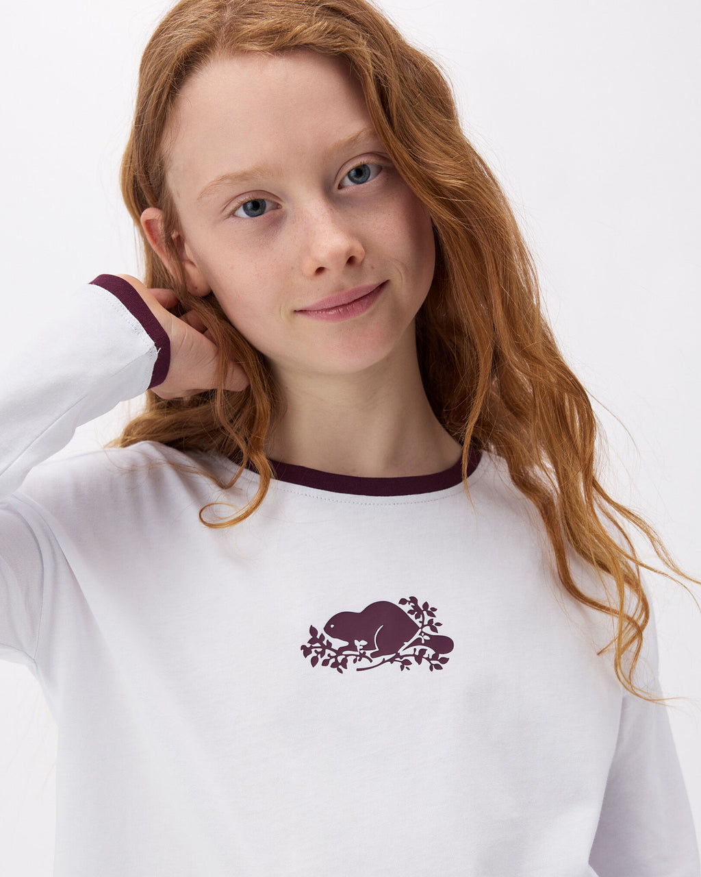 Girls Cooper Pop Relaxed Long Sleeve T-Shirt / WHITE