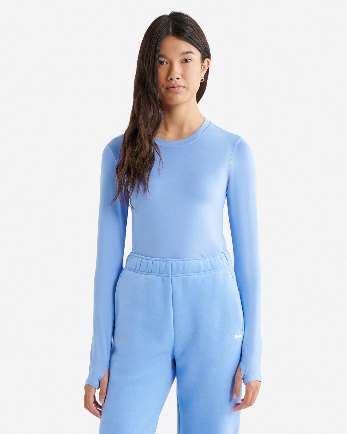 Renew Knit Fitted Long Sleeve Top / FEATHER BLUE