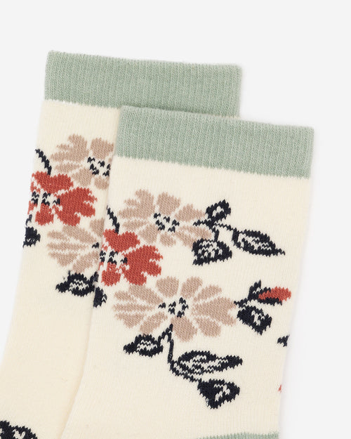 Adult  Patchwork Sock / EGRET