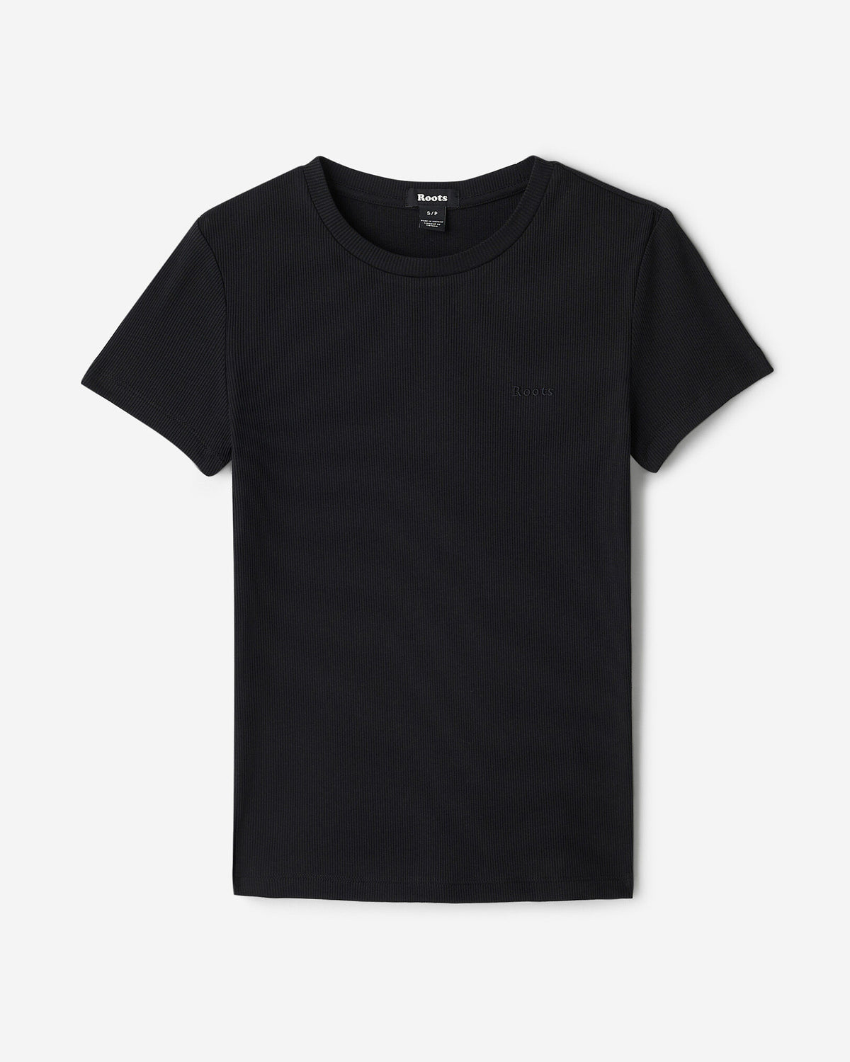 Roam Rib Fitted Short Sleeve Top / BLACK
