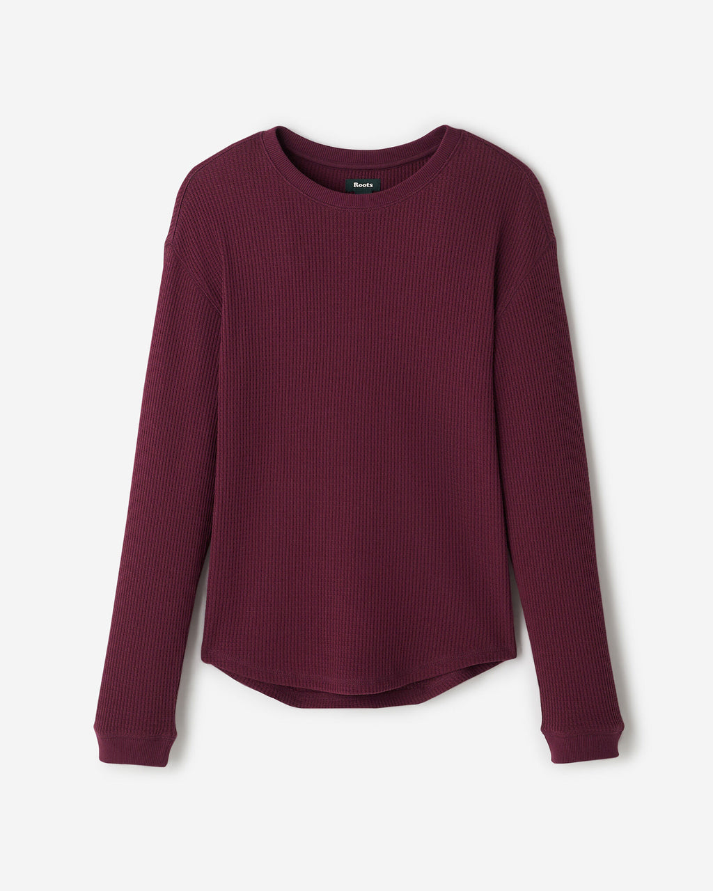 Waffle Long Sleeve Top / MAROON FIG