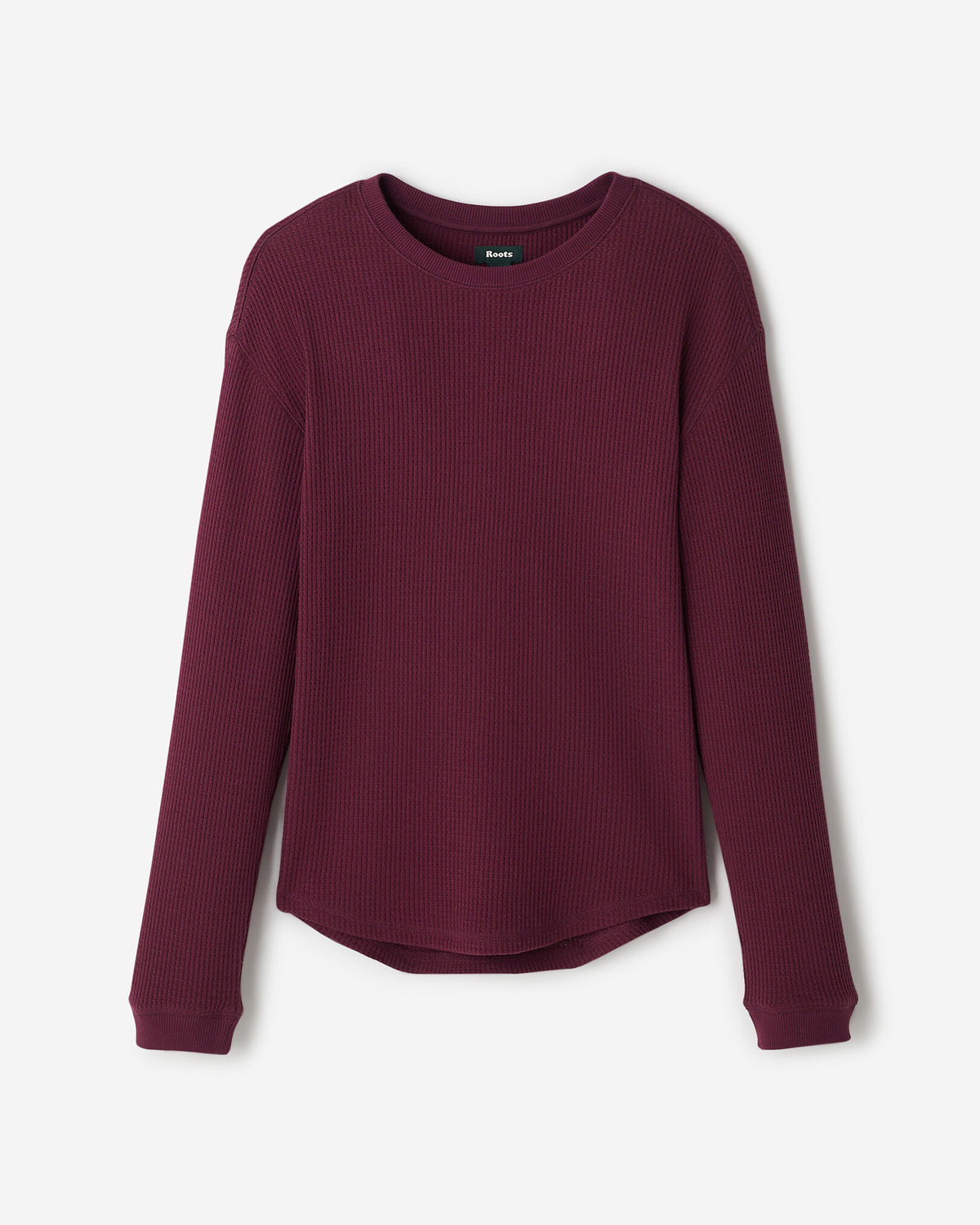 Waffle Long Sleeve Top / MAROON FIG