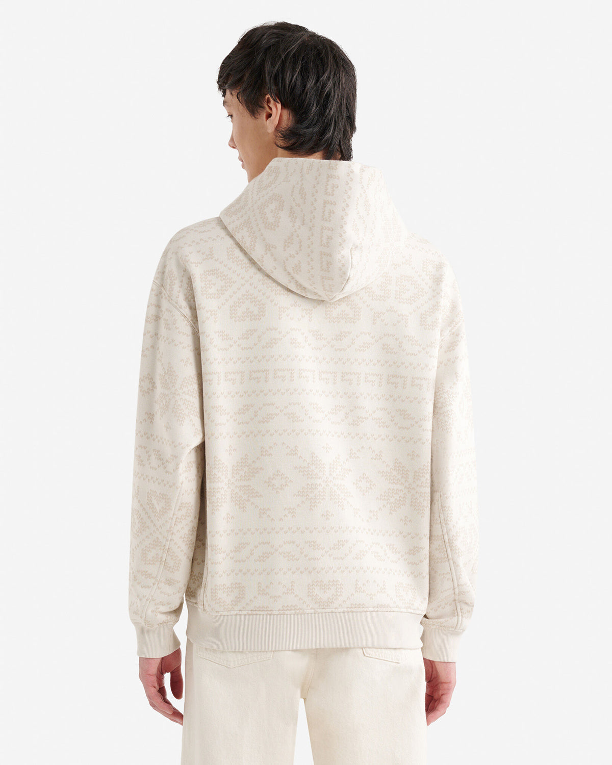 Fair Isle Hoodie / GARDENIA WHITE