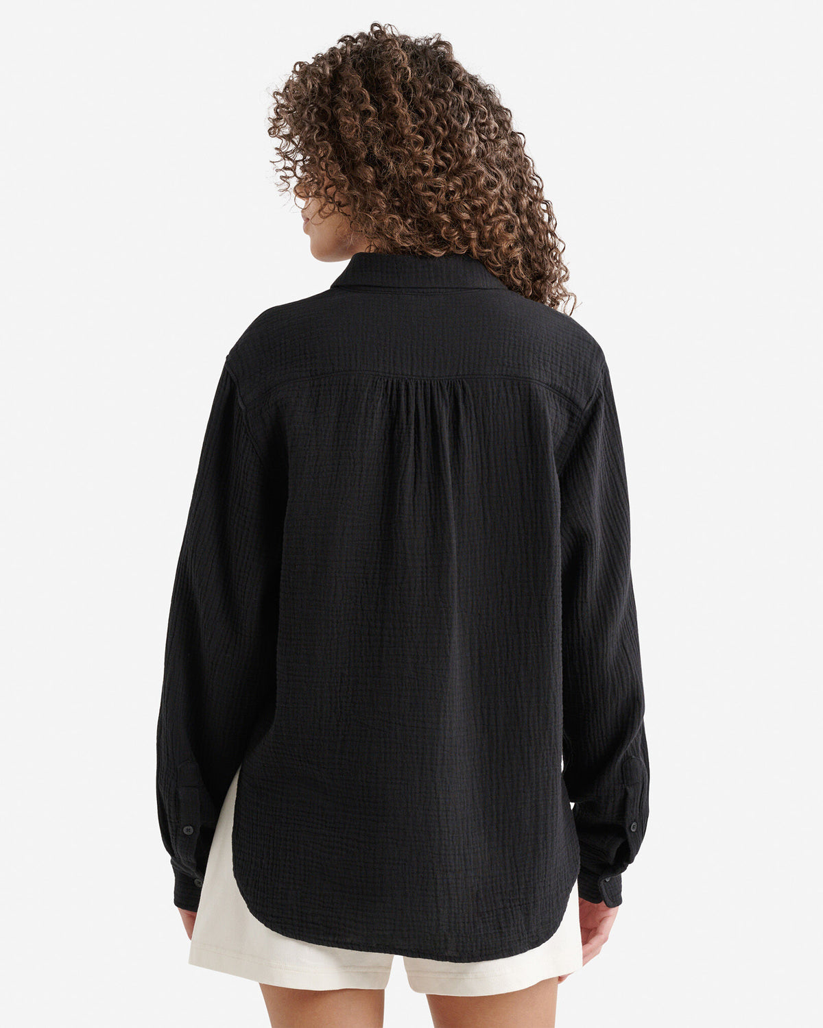 Isla Cotton Gauze Shirt / BLACK