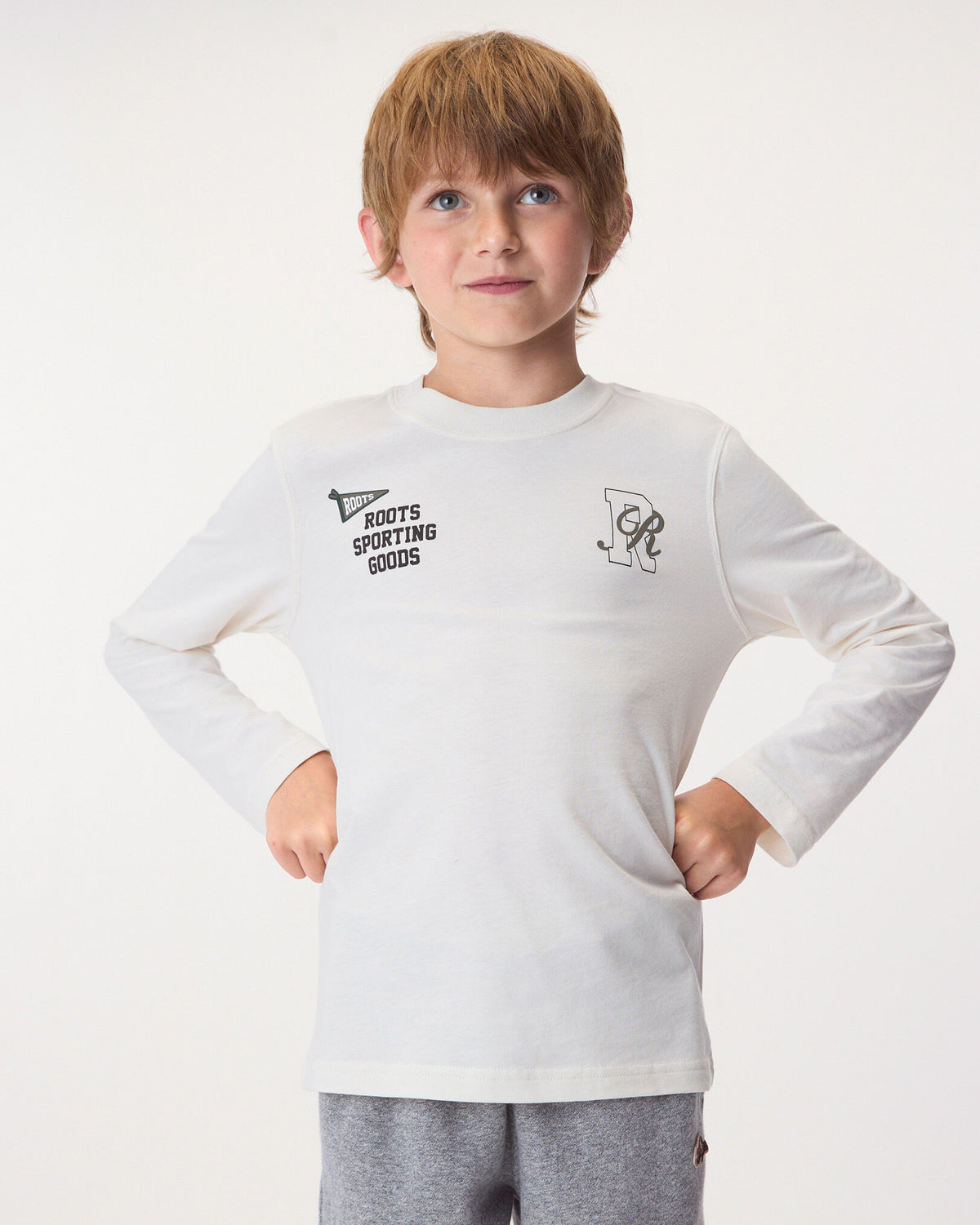 Kids  Academy Long Sleeve T-Shirt / EGRET