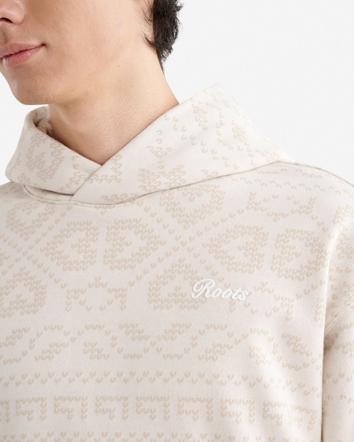Fair Isle Hoodie / GARDENIA WHITE