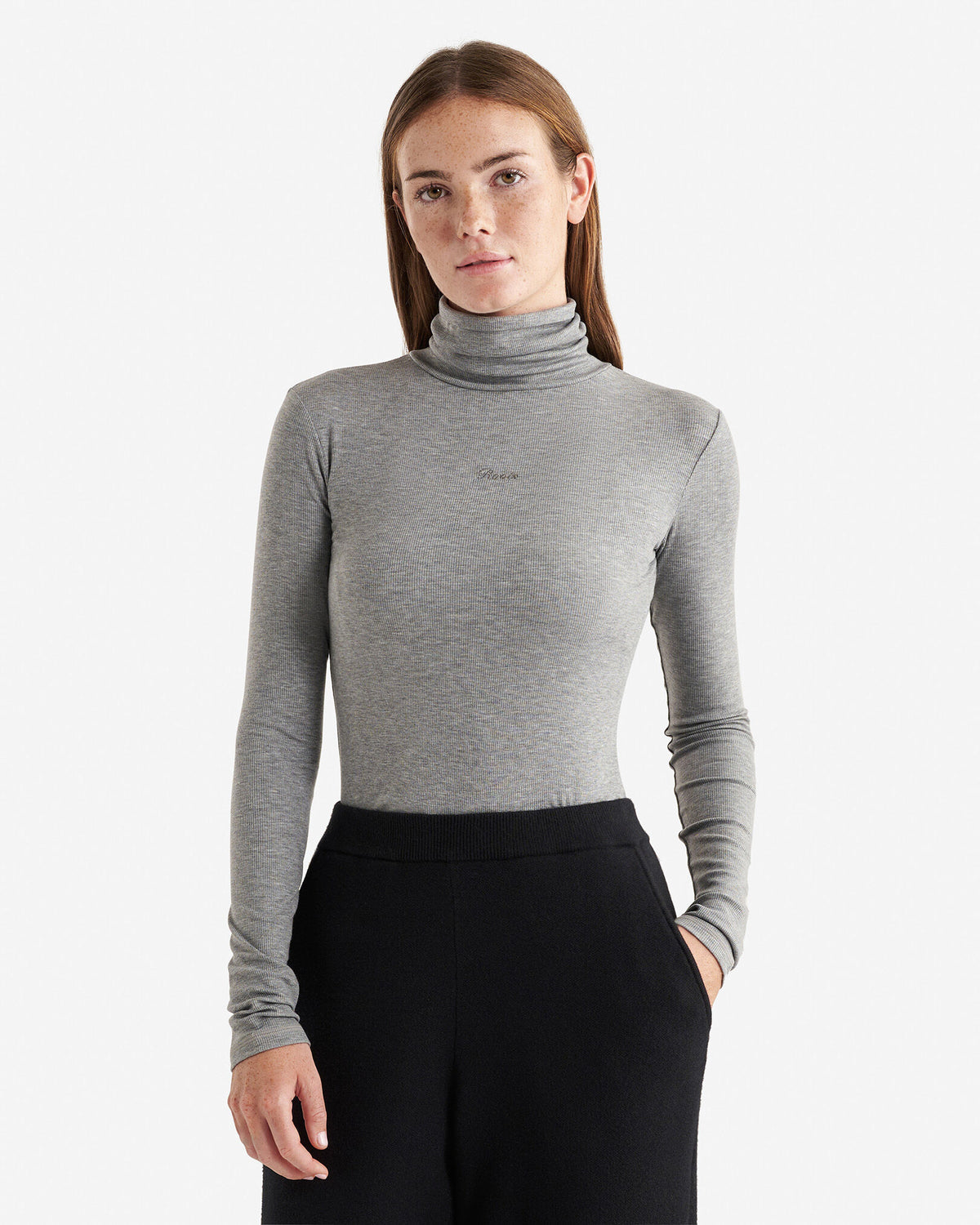 Rib Turtleneck / MEDIUM GREY MIX