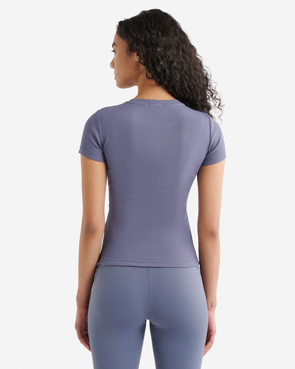 Roam Rib Fitted Short Sleeve Top / TIDAL BLUE
