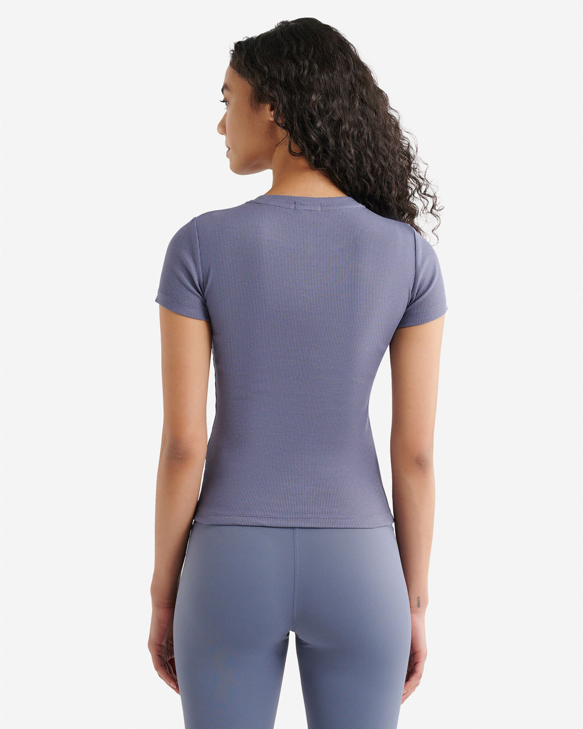 Roam Rib Fitted Short Sleeve Top / TIDAL BLUE
