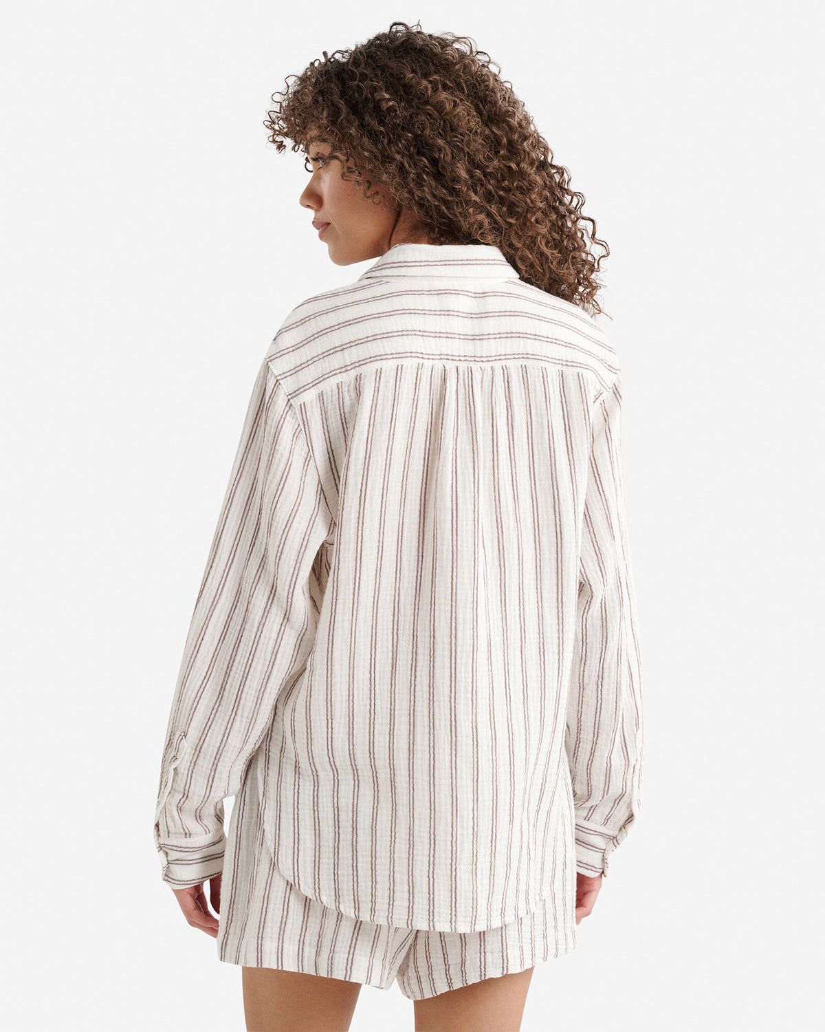 Isla Cotton Gauze Shirt / EGRET STRIPE