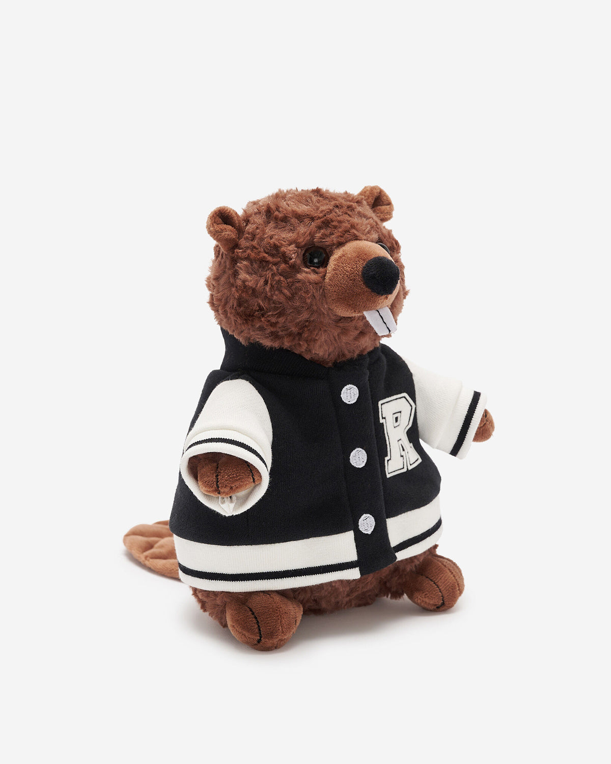 Varsity Jacket Beaver Stuffie / BLACK & WHITE