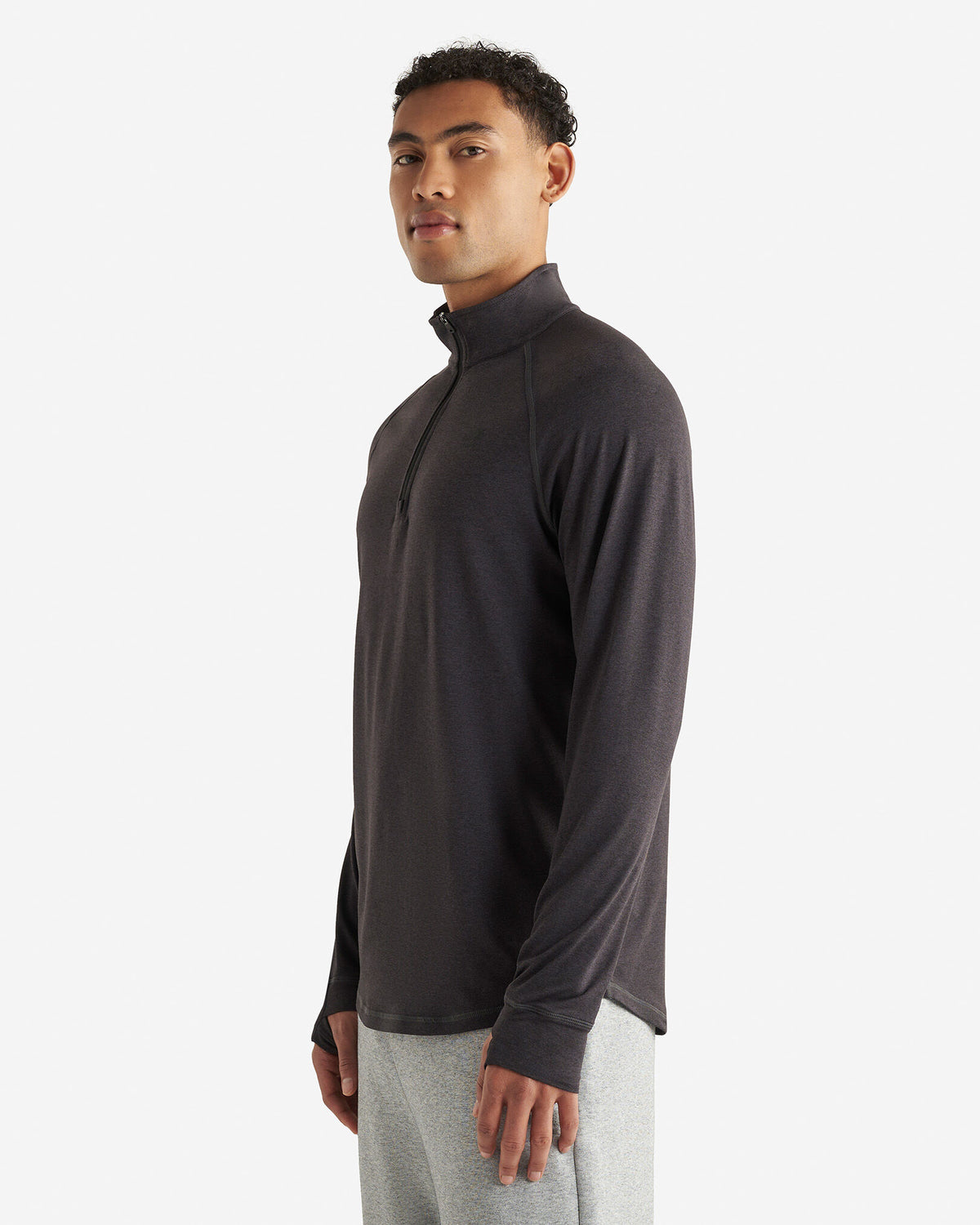 Renew Knit Quarter Zip / BLACK PEPPER