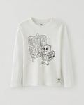 Kids Colour Your Buddy T-shirt / EGRET