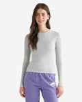 Roam Rib Fitted Long Sleeve Top / COOL GREY MIX