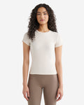 Roam Rib Fitted Short Sleeve Top / OATMEAL MIX