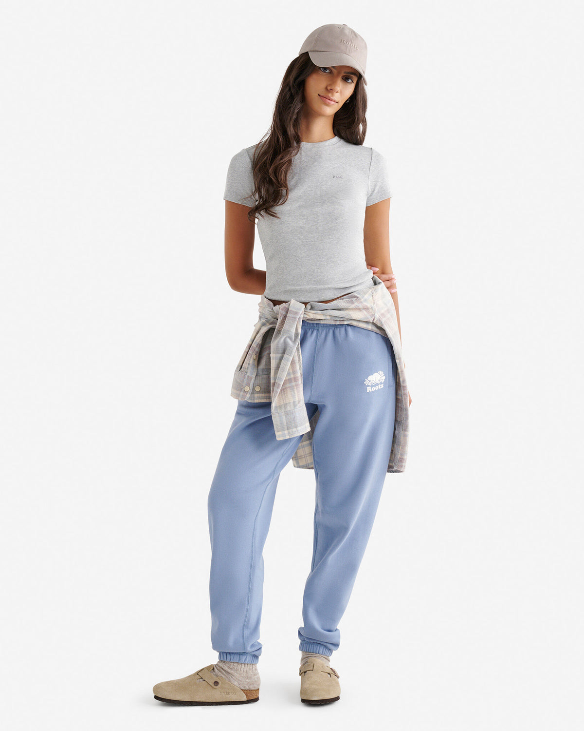 Roam Rib Fitted Short Sleeve Top / COOL GREY MIX