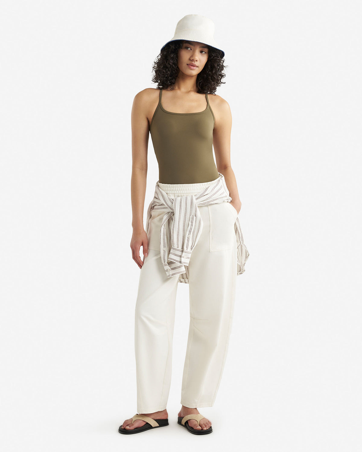 Welland Knit Twill Barrel Pant / EGRET