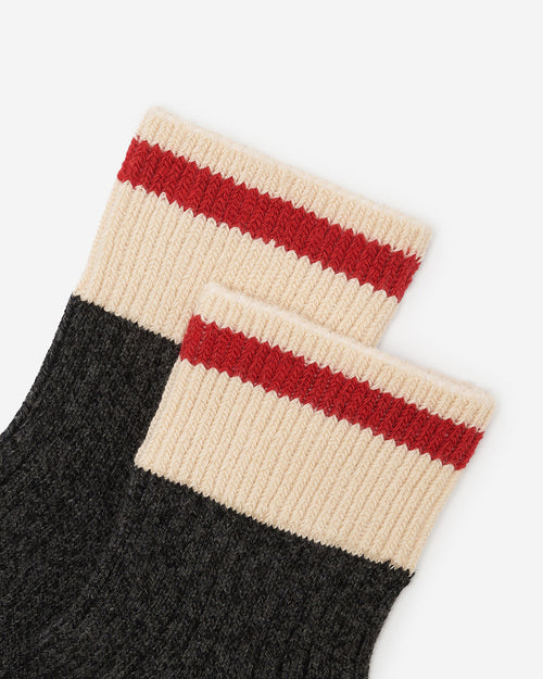 Adult Cotton Cabin Ankle Sock / BLACK MIX