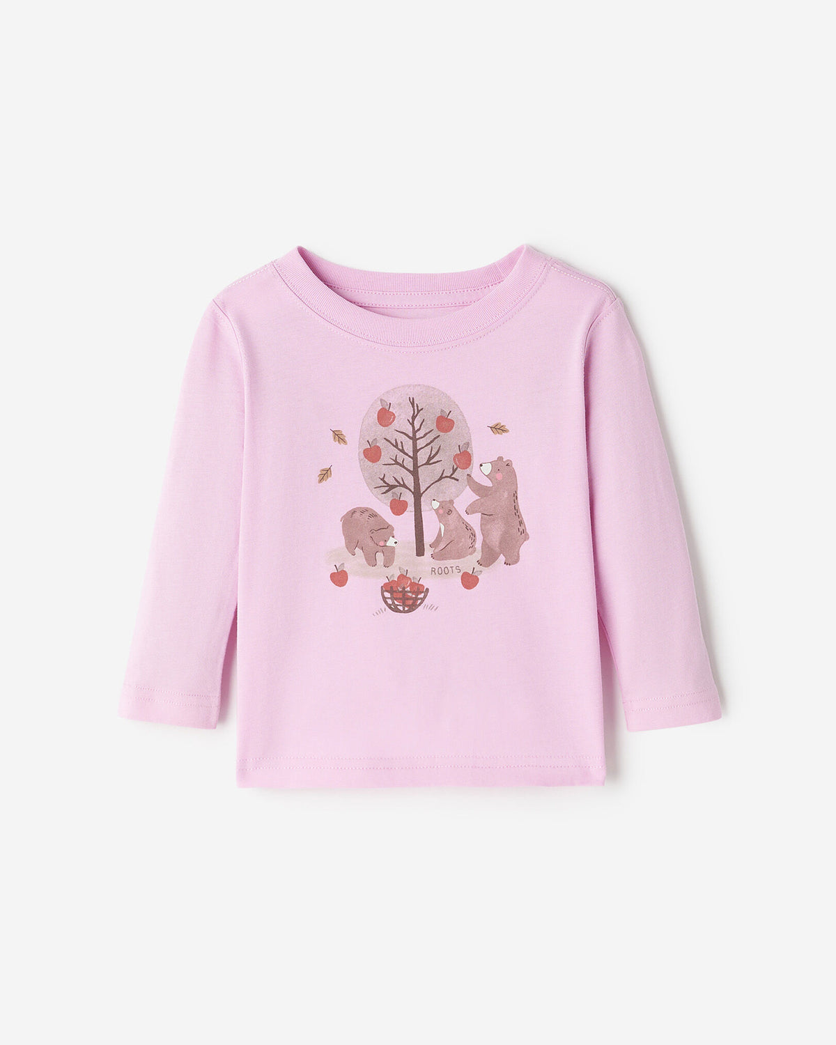 Baby Cozy Bear Long Sleeve T-Shirt / PINK LAVENDER