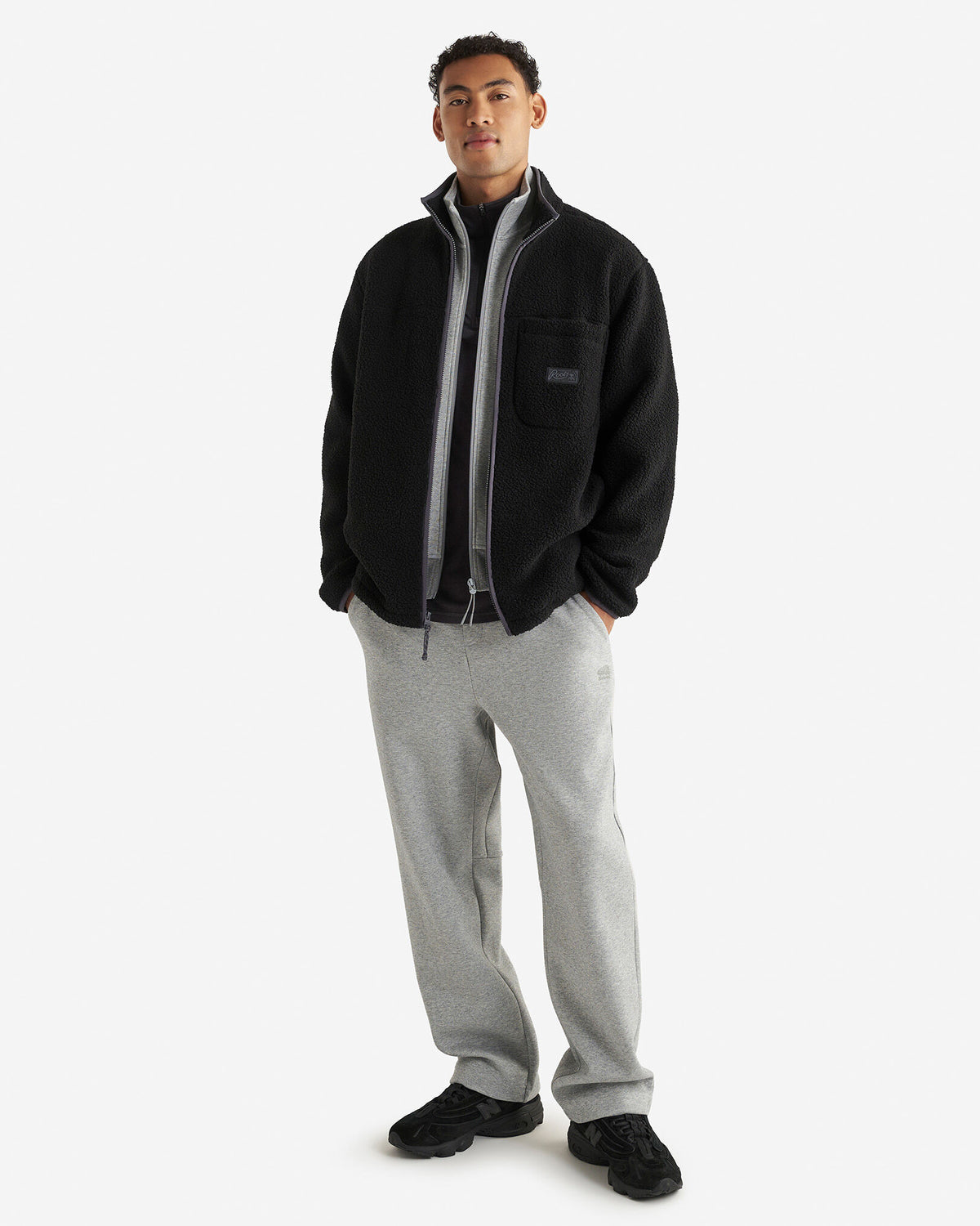 Renew Knit Quarter Zip / BLACK PEPPER