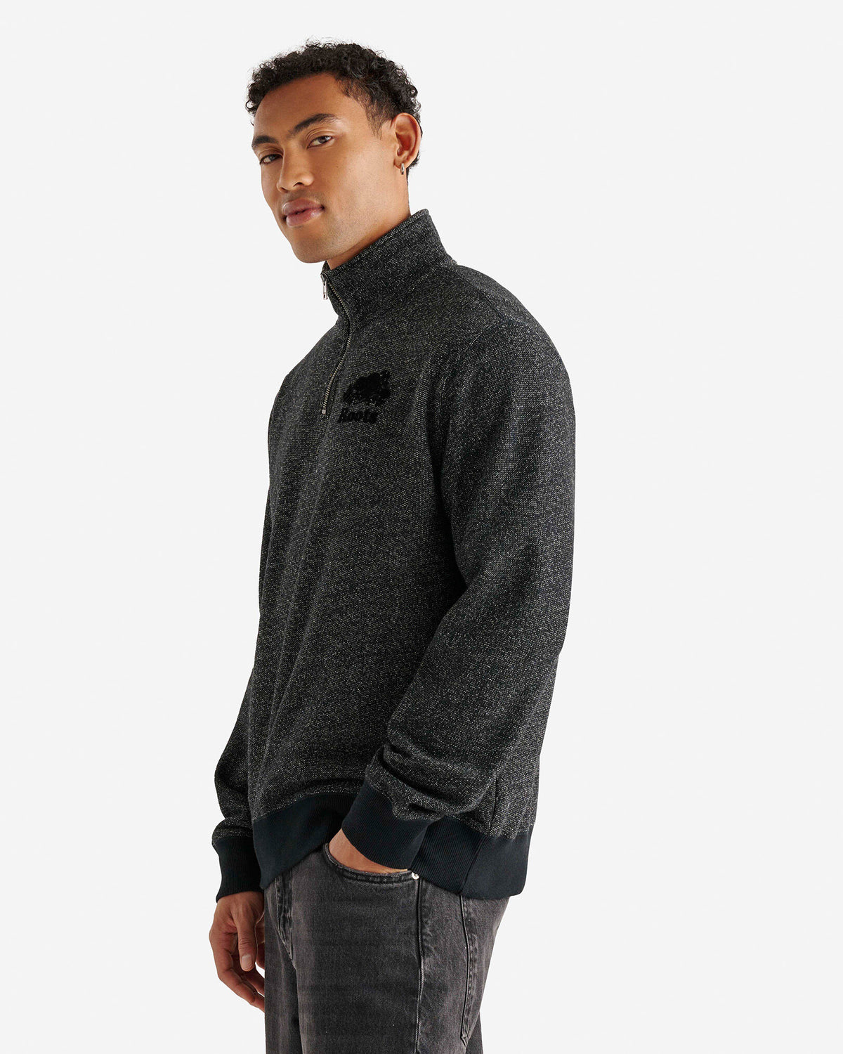 Organic Original Quarter Zip Stein / BLACK PEPPER