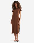 Renew Knit Short Sleeve Dress / ROCKY ROAD BROWN
