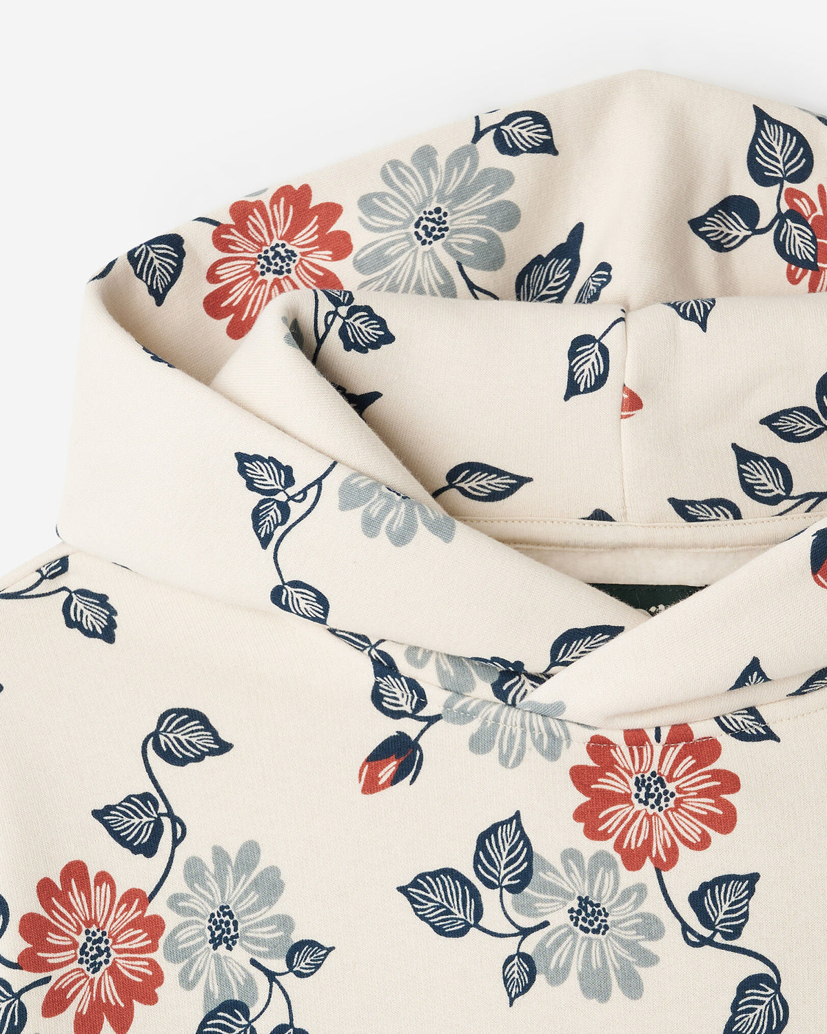 Floral Print Hoodie / BIRCH WHITE