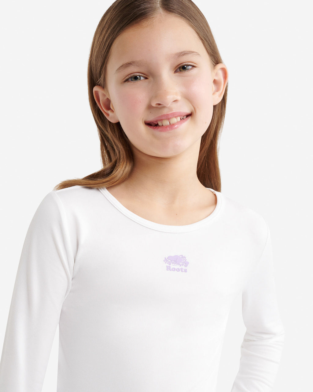 Girls Active Tulip Hem T-Shirt / WHITE