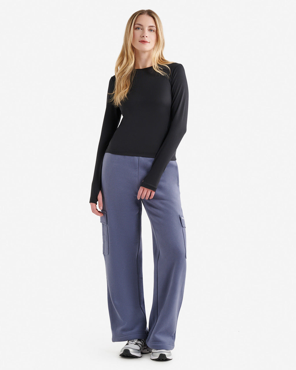 Renew Knit Long Sleeve Top / BLACK