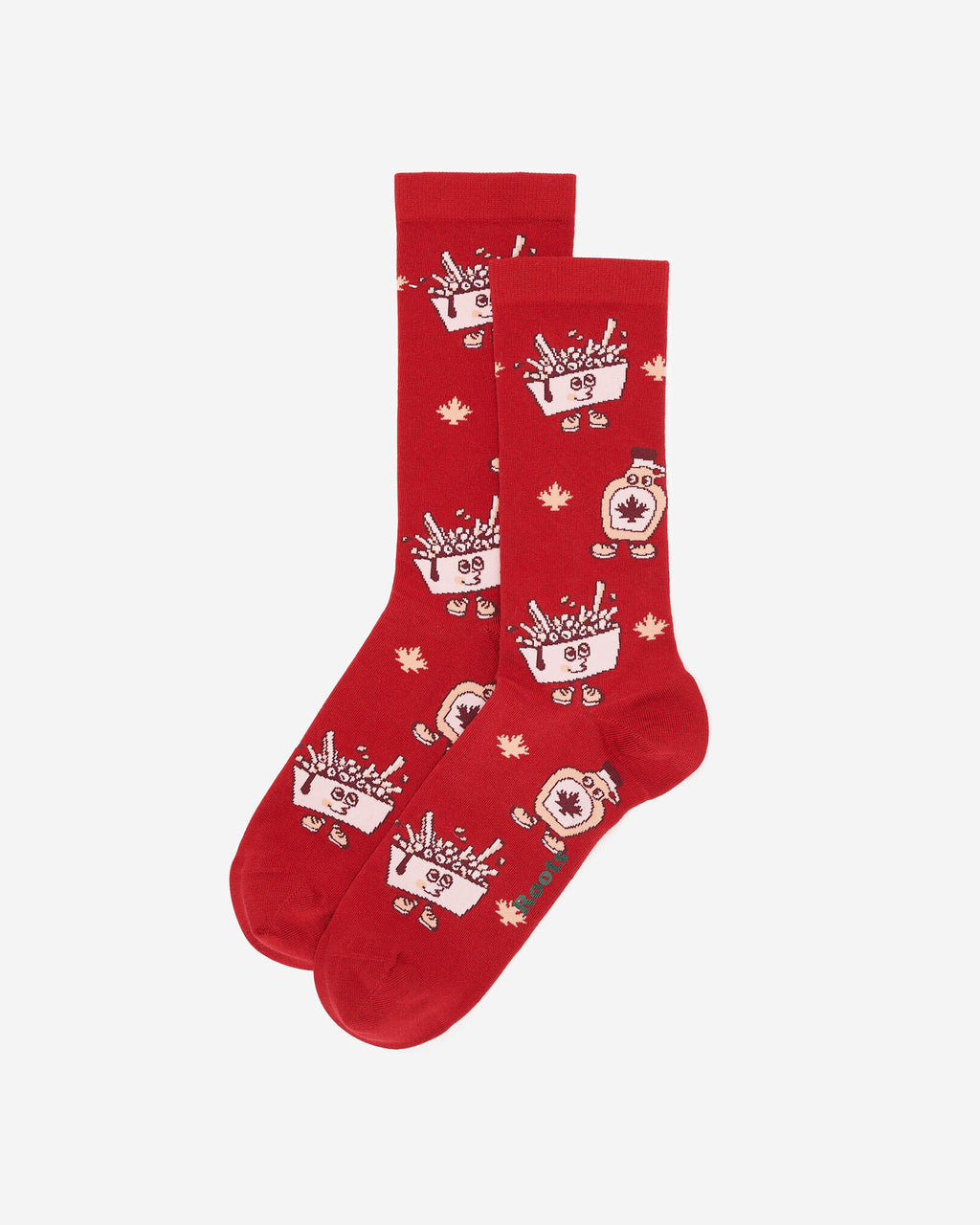 Adult Canadian Foodie Sock / SAGE RED