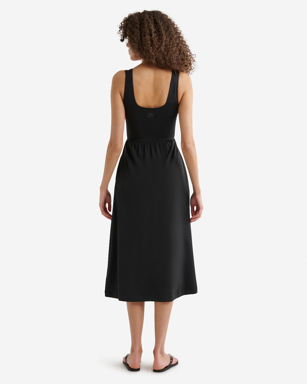 Renew Knit Square Neck Dress / BLACK