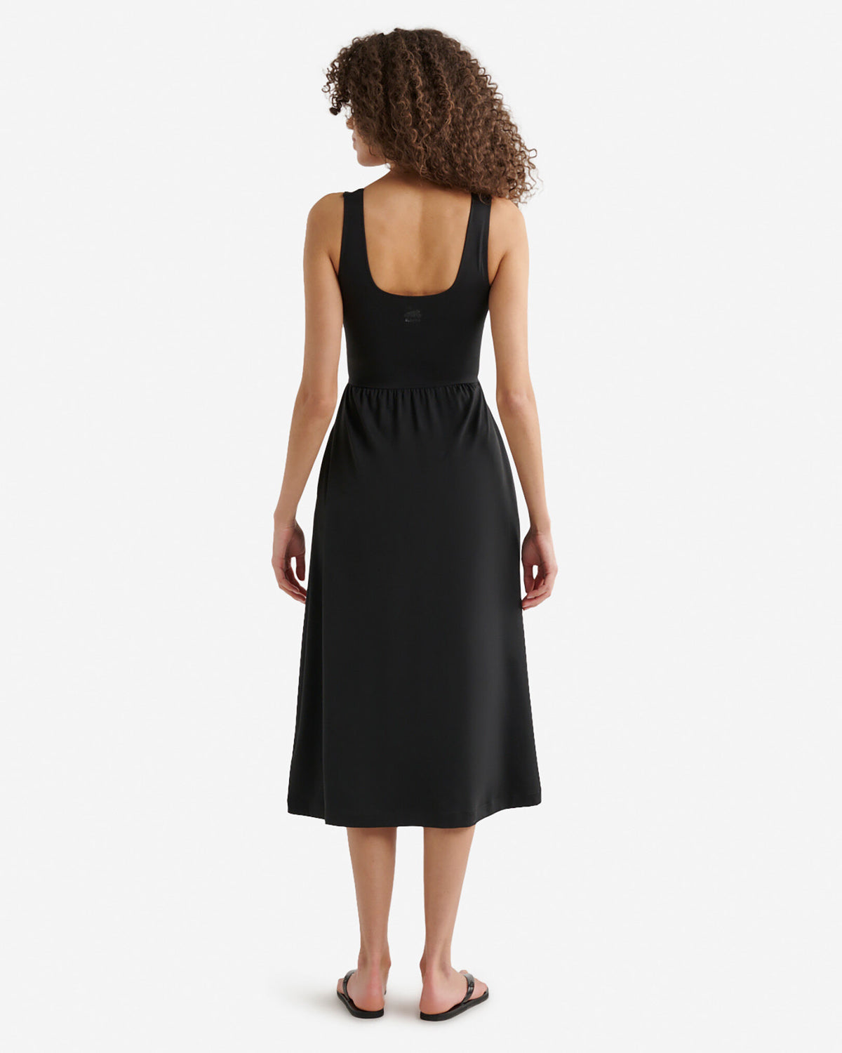 Renew Knit Square Neck Dress / BLACK