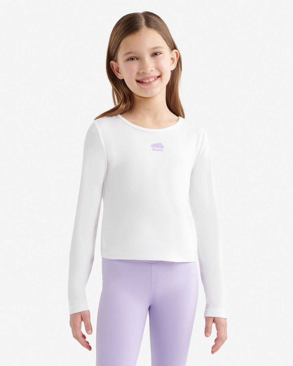 Girls Active Tulip Hem T-Shirt / WHITE