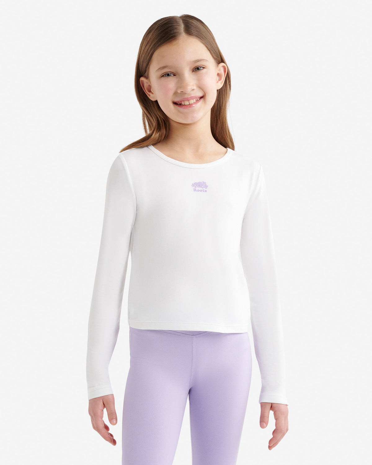 Girls Active Tulip Hem T-Shirt / WHITE