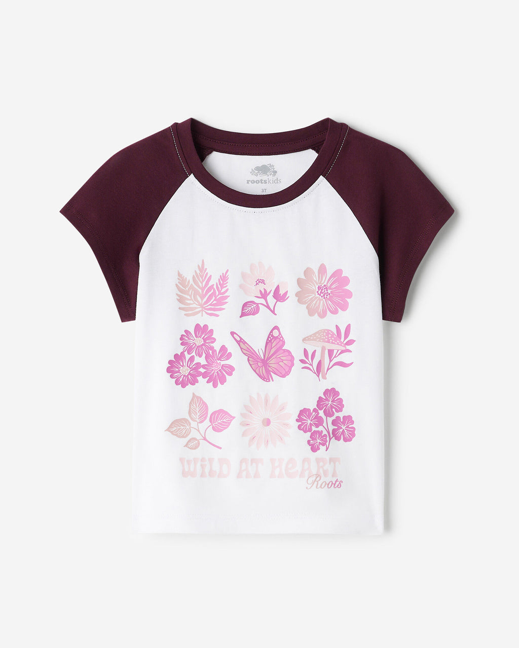 Toddler Girls Olivia Floral T-Shirt / MAROON FIG